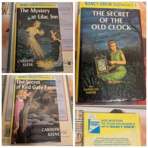Nancy Drew Lot Bundle 3 Books #1, #4, & #6 1989 Vintage Carolyn Keene Hardcover